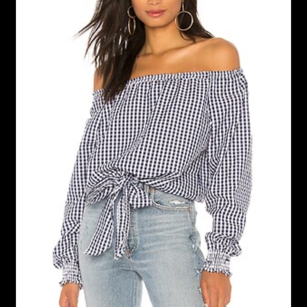 NEW W/ TAGS Sanctuary Off The Shoulder Gigham Top SOLD OUT ON REVOLVE